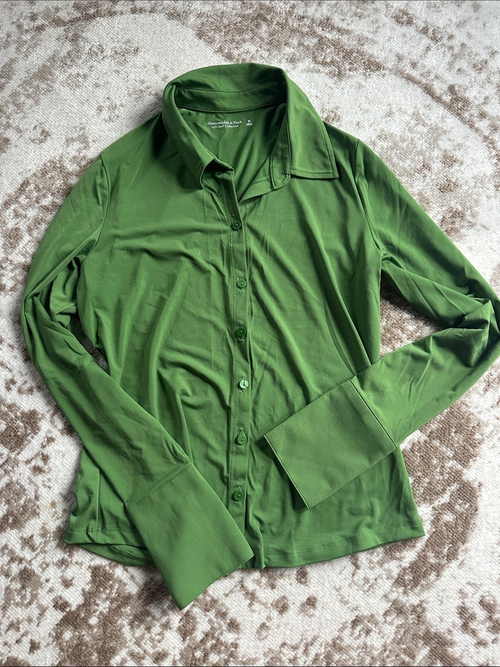 Abercrombie & Fitch Green Button-Down Shirt
